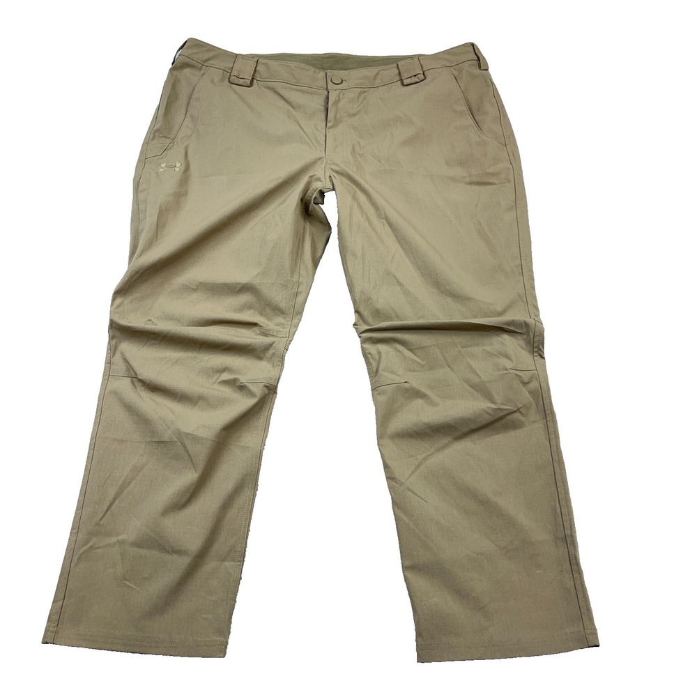 Under Armour Cargo Pants Mens 44x30 Tan Brown Rip Stop Tactical Performance UA